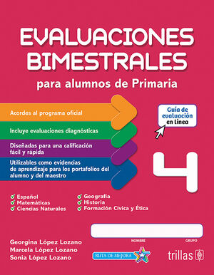 EVALUACIONES BIMESTRALES PARA ALUMNOS DE PRIMARIA 4